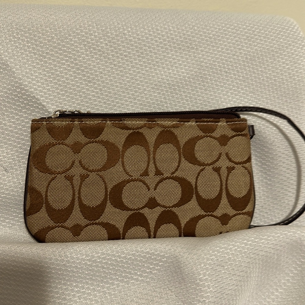 Coach Brown and Tan Monogram Wristlist - Picture 2 of 7